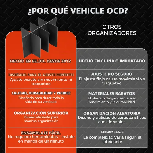 Vista 9 de Organizador de consola central OCD™ para Toyota Camry modelos 2012/2017. Fabricado en EE. UU.