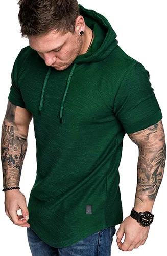 Vista 8 de Lexiart Sudadera deportiva con capucha para hombre, color liso, forro polar