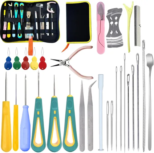 Vista 12 de Kit de 11 Piezas de Agujas para Velas, Herramienta de Inserción de Mecha Moldes Aguja Perforadora con Gancho con Ojo, Aguja para Mechas de Velas
