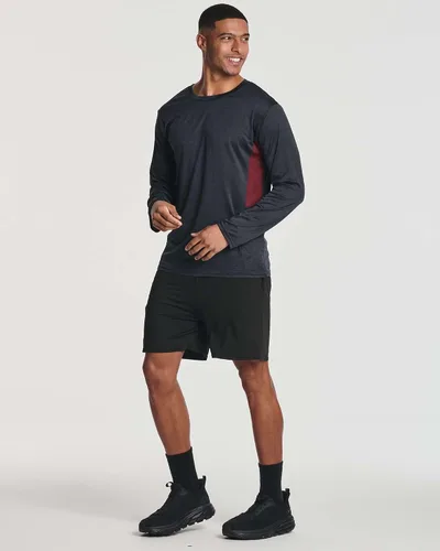 Vista 5 de Real Essentials Paquete de 4 unidades camiseta de manga larga para hombre Dry Fit, disipa la humedad, protección solar FPU 50+ contra rayos