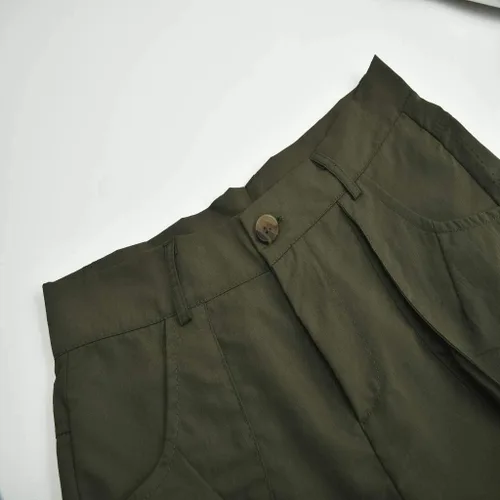 Vista 6 de JOFOW Pantalones capri para mujer, holgados, lisos, tipo cargo midi