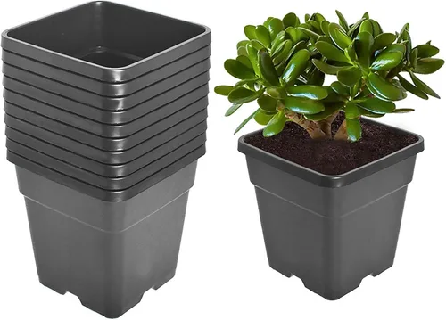 Vista 13 de Macetas cuadradas para vivero, macetas de cultivo para plantas de suelo, 0.63 galones, 10