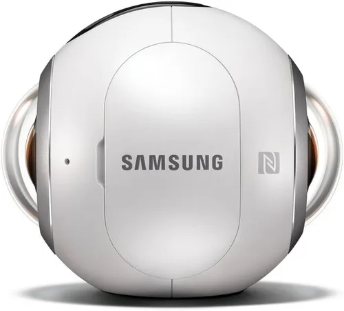 Vista 5 de Cámara alta resolución Samsung Gear 360 ° Real VR alta resolución (reparada certificada)., Versión estadounidense, Blanco