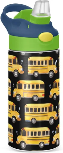 Vista 10 de Stars Basketball - Botella de agua aislada para niños y niñas con tapa de pajilla, vaso de acero inoxidable de 12 onzas, a prueba de fugas, sin BPA