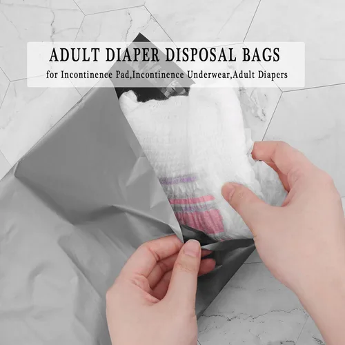 Vista 5 de Paquete de 200 bolsas de eliminación de pañales para adultos, bolsas desechables de 9.84 x 13.78 pulgadas, bolsas opacas para incontinencia