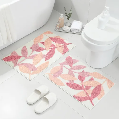 Vista 15 de Gibelle Alfombra de baño azul, antideslizante, fuerte y absorbente de agua, tapete de baño de microfibra de felpa, lavable a máquina, tapete