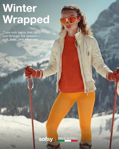 Vista 3 de Sofsy - 40 Den - Mallas opacas para mujer, suaves, de cintura alta, unicolor. Fabricadas en Italia por Sofsy con 10 años de experiencia en artesanía