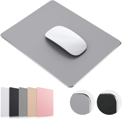 Vista 11 de Alfombrilla de mouse, de aluminio duro de metal negro, de doble cara, impermeable, de control rápido y preciso, alfombrilla de mouse para oficina