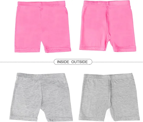 Vista 3 de Auranso Pantalones cortos de baile para niñas de color sólido transpirables (paquete de 6)