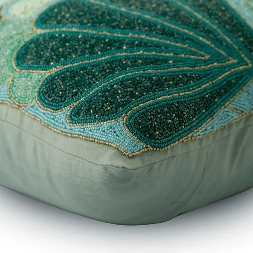 Vista 75 de The HomeCentric Funda de almohada con cremallera, funda de cojín azul de 12 x 12 pulgadas, funda de cojín de algodón bordado para sofá, diseño