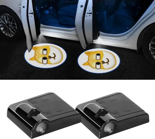 Vista 14 de Zufoty 2PCS Luces Proyectoras para Puertas de Automóvil, Proyector de Logo LED para Puerta de Automóvil, Luz LED Inalámbrica de Cortesía, Luces