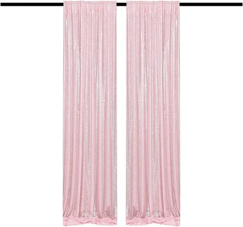 Vista 35 de Cortinas de Fondo de Lentejuelas Negras Cortinas Brillantes con Purpurina 2FTx8FT 2 Paneles para Decoraciones de Bodas Fiestas de Cumpleaños