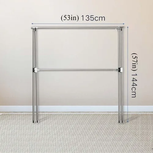 Vista 3 de This Clothes Drying Racks Outdoor, Adjustable and Foldable Laundry Rack, Heavy Duty Stainless Steel Garment Laundry Racks, Collapsible Space Saving