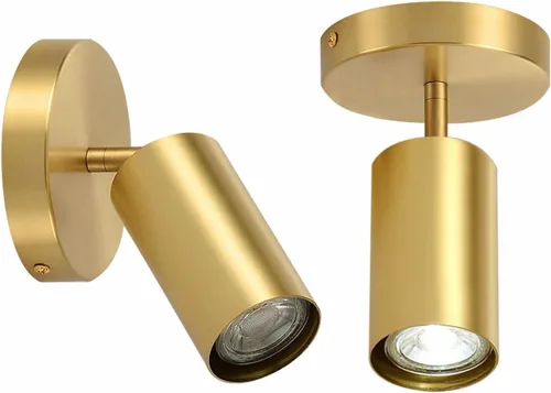 Vista 10 de BOKT Kit de iluminación LED moderna de riel de 1 luces, accesorios de foco de oro cepillado, montaje en techo de latón mate para interiores, lámpara