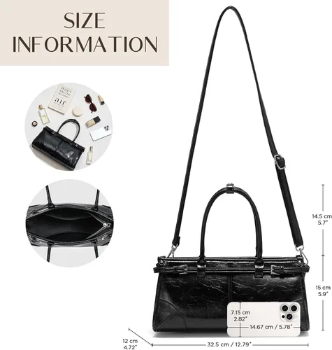 Vista 7 de CHUNLI Bolsos de mano para mujer, bolso de mano de piel sintética suave, bolso de mano con asa superior y bolsas de hombro para el trabajo