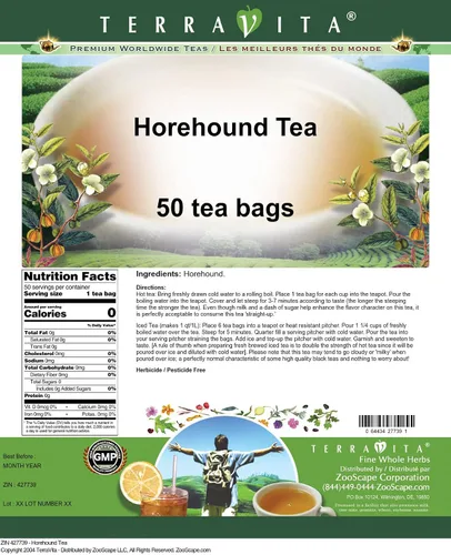 Vista 2 de Té Horehound (50 bolsitas de té, ZIN: 427739)