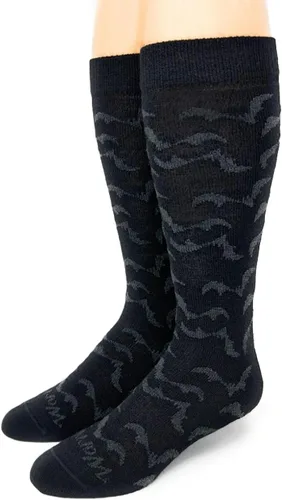 Vista 14 de WARRIOR ALPACA SOCKS - Calcetines acogedores de lana de alpaca divertidos de estilo novedoso/camping para hombres y mujeres Suaves, cálidos Negro