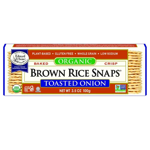 Vista 11 de Edward & Sons Snaps de arroz integral orgánico ligeramente salado, galletas de arroz sin gluten, aperitivo horneado al horno, grano entero, sin