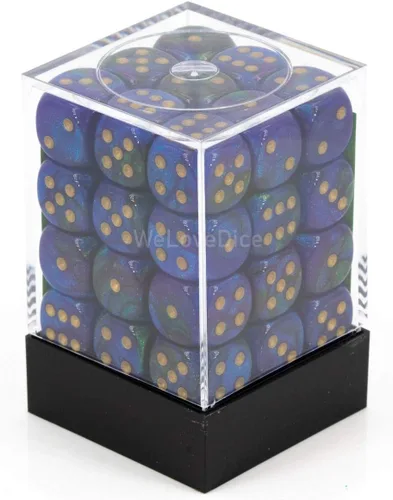 Vista 2 de Chessex Manufacturing DND - Juego de dados Chessex D&D de 0.472 in, juego de dados poliédricos de plástico Géminis, color azul, verde y dorado
