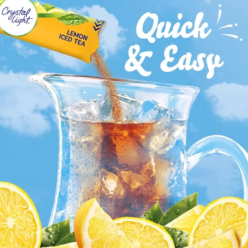 Vista 4 de Crystal Light Mezcla de bebida en polvo de té helado de limón , lata de 1.4 oz, 12