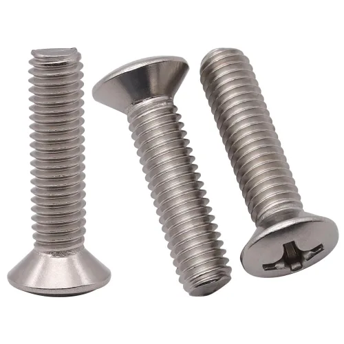 Vista 9 de Tornillos de máquina Phillips de cabeza ovalada de 1/4-20 x 1 (30 unidades), acero inoxidable 304 18-8, tornillos de cabeza avellanada elevados