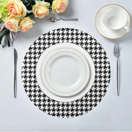 Vista 5 de Manteles individuales de pata de gallo con patrón de superficie para mesa de comedor, mantel individual protector de calor, mantel individual