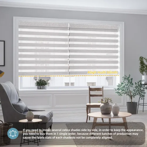 Vista 2 de SmartWings - Persianas motorizadas de cebra con control remoto, persianas de filtrado de luz inteligentes y semitransparentes para ventanas