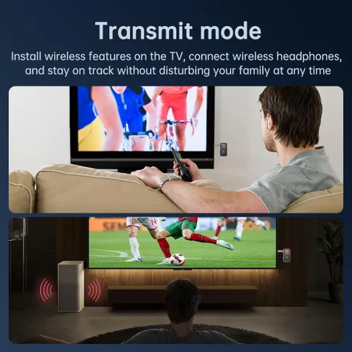 Vista 6 de FMIIFMS Receptor transmisor Bluetooth 5.4 de alta calidad, transmisor inalámbrico 2 en 1 para TV/auriculares, gimnasio, receptor Bluetooth