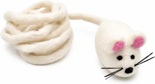 Vista 17 de Glaciart One Mini juguete de fieltro para gatos, tamaño de gatito y gato pequeño, juguete de lana natural, juguete interactivo suave y mullido