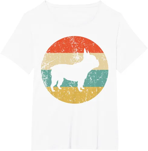 Vista 87 de Camiseta de perro retro de Bulldog Francés Negro