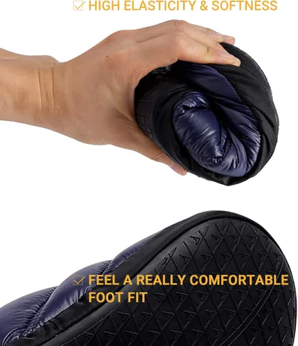 Vista 5 de KingCamp Unisex Warm Camping Slippers Soft Winter Slippers with Non Slip Rubber Sole Carry Bag