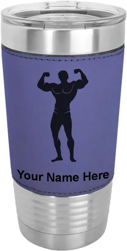 Vista 22 de LaserGram Personalized 20oz Tumbler, Bodybuilder (Baseball Style)
