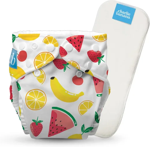 Vista 40 de Charlie Banana Pañales de tela, reutilizables, lavables, ajustables, talla única, para bebés y niños pequeños, con inserto absorbente, aviador