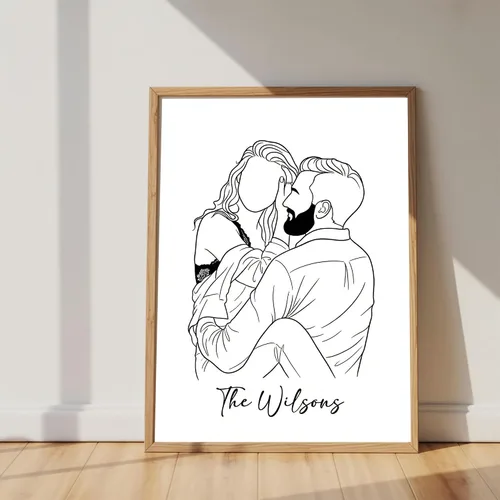 Vista 7 de Noni Retrato de pareja de acuarela personalizado de la foto, foto personalizada para pintar arte de pared, lienzo personalizado para pareja, regalo