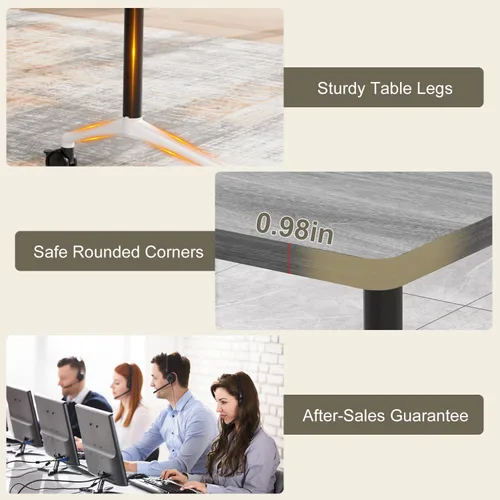 Vista 7 de 2Pack Folding Conference Table, 47.2in Modular Training Table with Wheels Grey