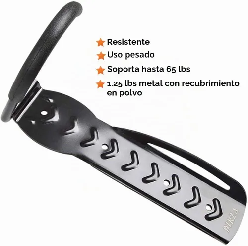 Vista 2 de Aparcabicis cochera Dirza sistemade montar a pared de almacenamiento colgadero vertical – Gancho para interior – Fácil de colgar/descolgar – robusto