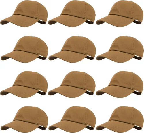 Vista 29 de Gelante Gorras de béisbol 100% algodón liso en blanco tamaño ajustable al por mayor a granel de 12 unidades Verde militar