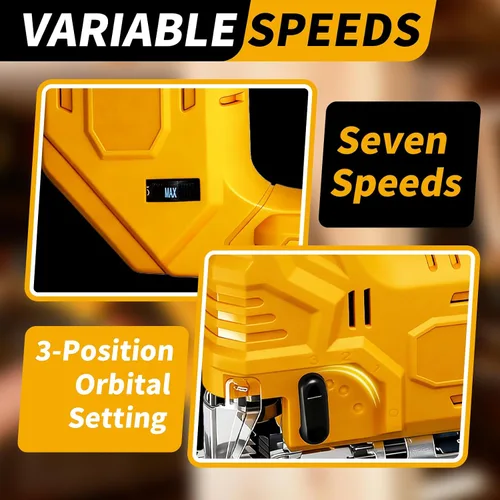 Vista 7 de Sierra de calar sin escobillas compatible con batería Dewalt de 20 V (sin batería), rompecabezas inalámbrico con bolsa de herramientas, velocidad