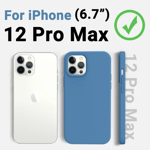 Vista 6 de AOTESIER - Funda a prueba de golpes diseñada para iPhone 12 Pro Max, funda de silicona líquida con [forro de microfibra suave antiarañazos]