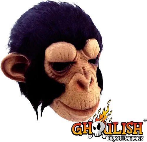 Vista 14 de Ghoulish Productions Chimpancé Geoge Máscara de látex Animales Divertidos Fiesta de Halloween Adulto, NegroNudeMulticolor