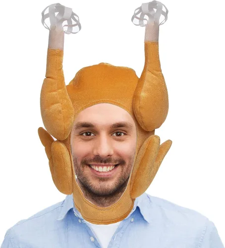Vista 5 de Simply Genius Sombrero de pavo de cara completa (paquete de 10) máscara de sombrero de pavo humorística, día festivo de Acción de Gracias, regalos