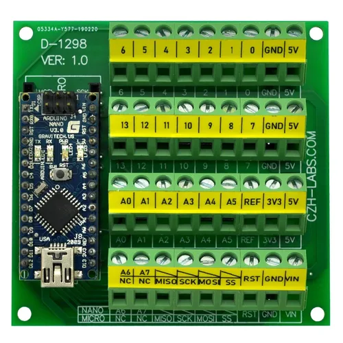 Vista 6 de Placa de módulo de ruptura de bloque de terminales de tornillo para Arduino Nano/Micro.