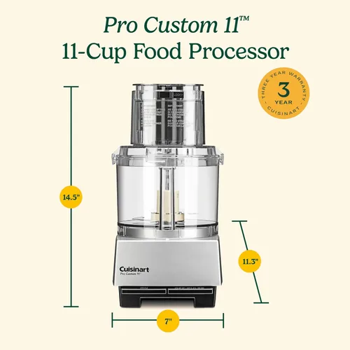Vista 8 de Cuisinart Procesador de alimentos, Pro Custom de 11 tazas, cromo cepillado, DLC-8SBCYP1