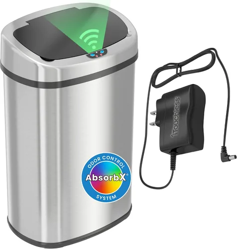 Vista 17 de iTouchless PUEDE DE BASURA AUTOMÁTICO DE 13 GALONES CON FILTRO DE ABSORTE DE OLOR Y BLOQUEO DE LA TAPA, PINDADOR DE BASURA DE COCINA DE SENSOR negro