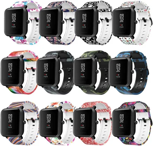 Vista 8 de Bandas de patrón compatibles con Amazfit Active 2 Square/1/GTS 4 mini 4 3 2 2e 2 Mini/GTR 1.654 in/Bip 3 pro/Bip U pro/Bip S/Bip Lite reloj