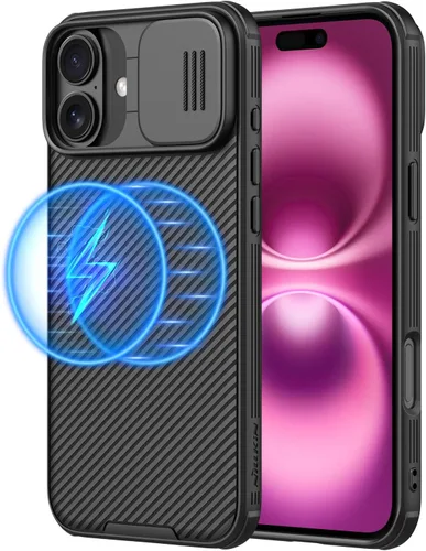 Vista 13 de Nillkin CamShield Pro - Funda magnética para iPhone 15 Pro Max, compatible con MagSafe, funda deslizante para cámara, color morado oscuro