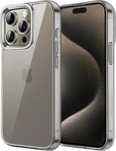 Vista 7 de JETech - Funda para iPhone 15 Pro de 6.1 pulgadas, cubierta a prueba de golpes sin amarillamiento, parte trasera transparente antiarañazos (negro)