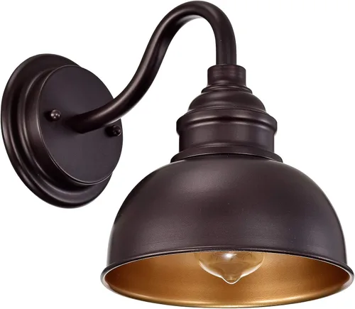 Vista 7 de Aplique de pared de cuello de cisne de bronce cepillado al óleo, luz de tocador rústica de 19 cm estilo granja para baño, dormitorio, garaje, porche