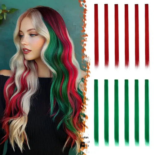 Vista 19 de BARSDAR Extensiones de cabello negro con clip, extensiones de cabello con clip de color para mujer, 22 pulgadas, 12 piezas, extensiones sintéticas