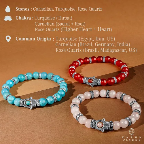 Vista 32 de Pulseras de cristal para mujeres y hombres, regalos de cumpleaños, hechas a mano de 0.236 in con cuentas de piedra para equilibrio de chakras